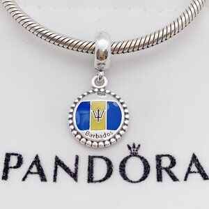 Pandora Barbados Flag Silver Charms for Women Charm Bead Jewelry Gifts